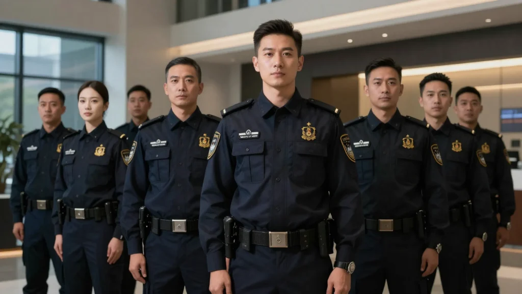 Professional armed security officer on duty