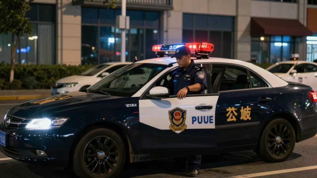 Vehicle patrol security service at night