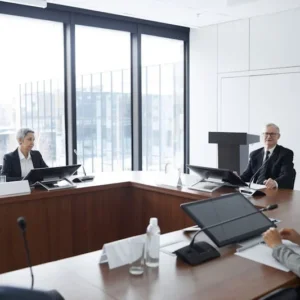 Professionals in training workshop meeting at conference table - instructor in-service recertification